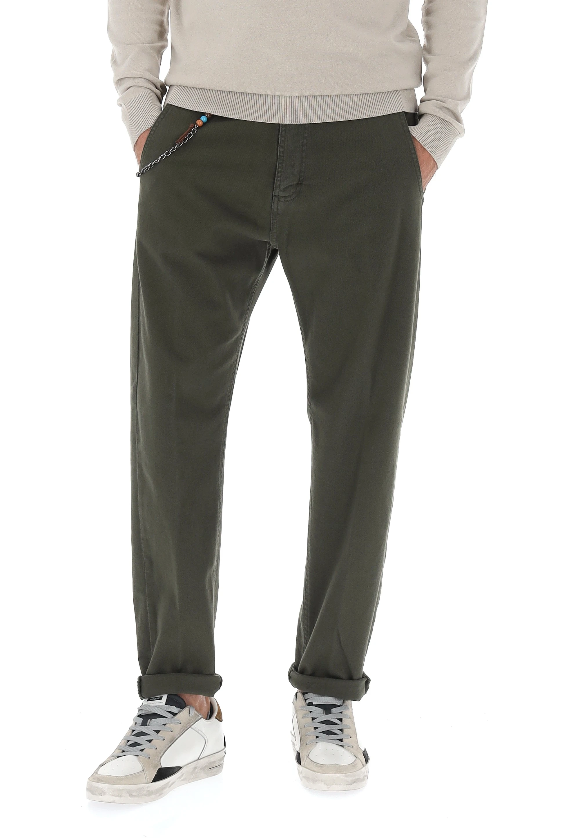 Pantaloni taglio chino con catenella èks uomo